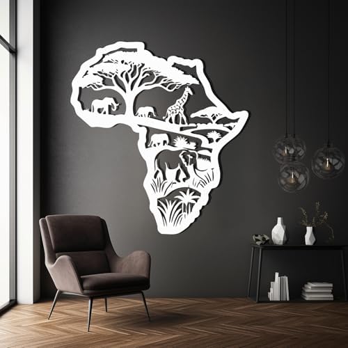 African Map Metal Wall Art 17x19 Inch