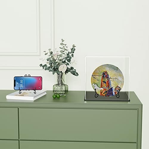 SVENJBB 12 Inch Black Metal Plate Stand for Display