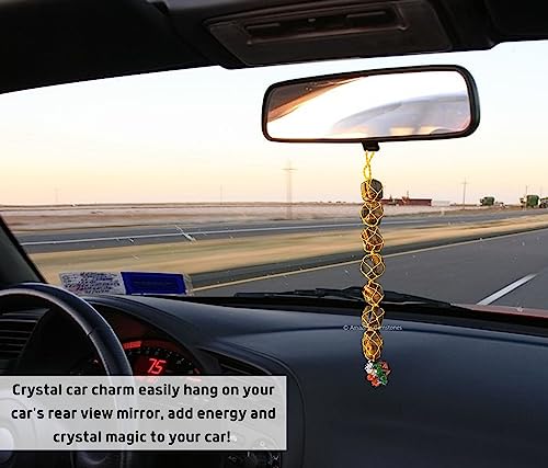 Amazing Gemstone Tiger Eye Crystal Car Mirror Hanging Decor