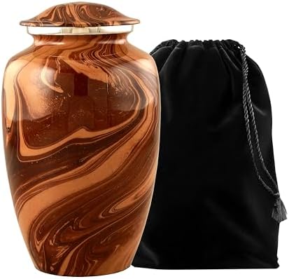 Wood Textured Urn with Velvet Bag 105 Inches