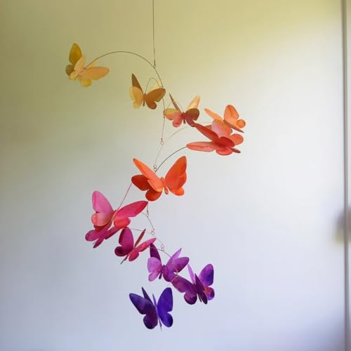 Flower Colors Butterfly Mobile Wall Decor