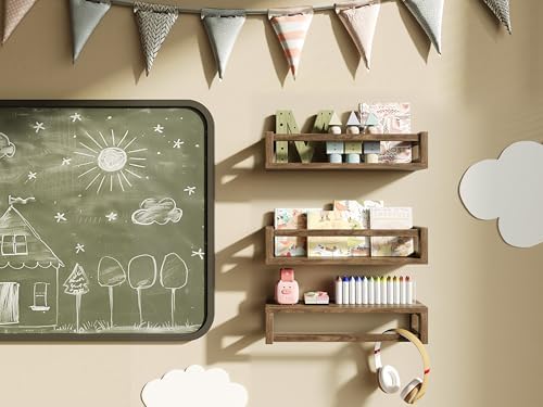 TidyCorner Thick Floating Shelves Walnut Brown
