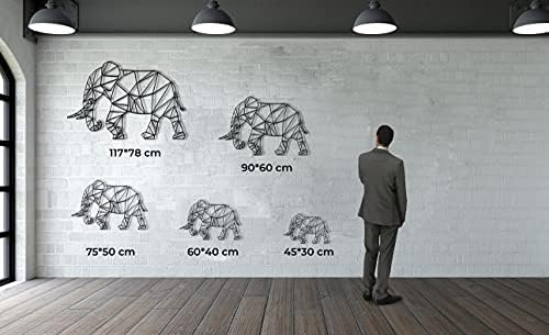 DEKADRON Geometric Metal Elephant Wall Art