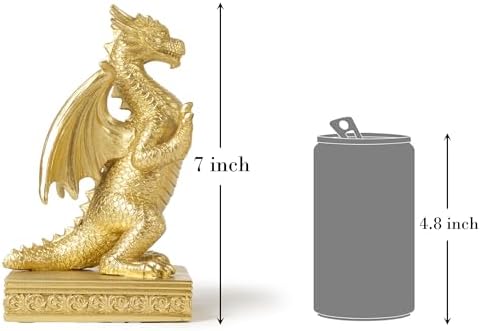 Regal Gold Dragon Decorative Bookends for Shelves 1
