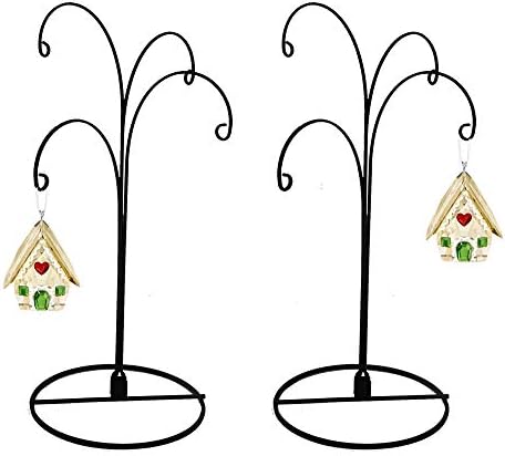 HOHIYA 12 Inch 4 Arm Hanging Hook Stand Black 2 Pcs