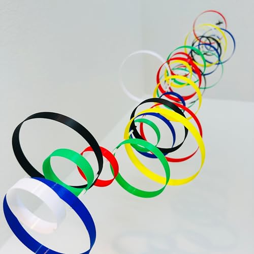 Colorful Whirlwind Hanging Mobile with 36 Vibrant Rings