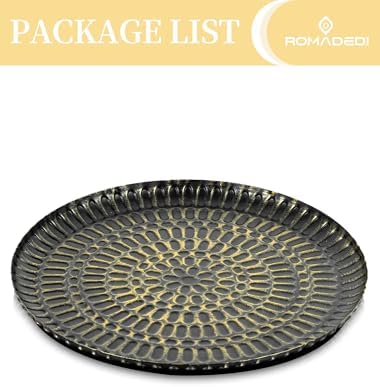 Romadedi Round Candle Tray - 118 Inch Vintage Metal Decor with Distressed Finish