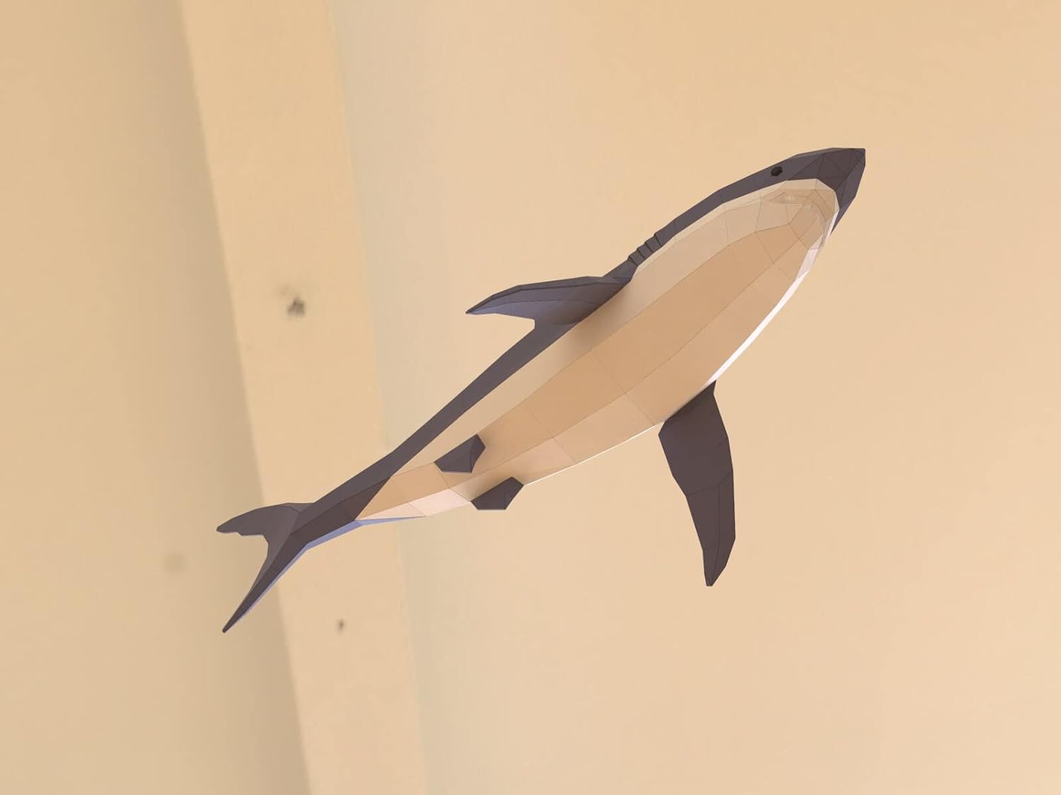 Shark Paper Sculpture DIY Kit 3 Colors 32 Parts Easy Assembly Home Decor