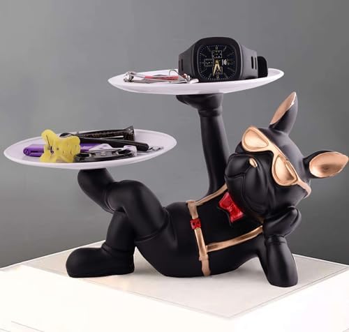 Cool Dog Sculpture with Plate for Home Decor 1