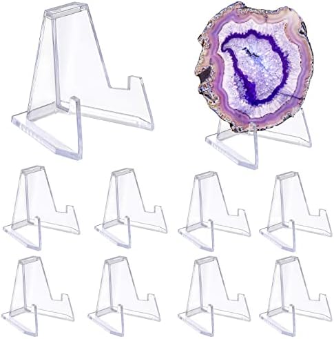 Hipiwe 10 Pack Acrylic Easel Stand for Collectibles Display
