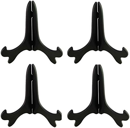Artliving Black 6 Inch Wood-Like Plastic Easel Display Stand Set of 4