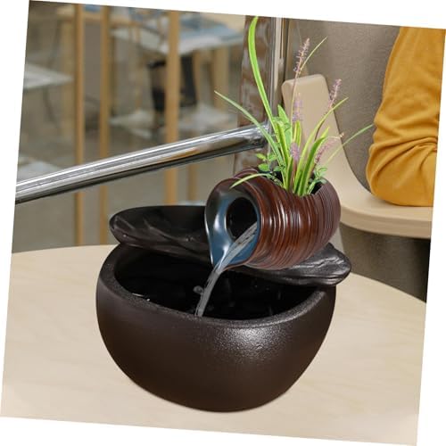 Mobestech Decorative Ceramic Waterfall Jar for Garden and Indoor Fountain
