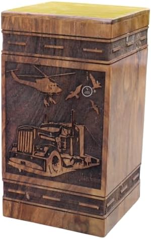 Vintage Truck Wooden Cremation Urn for Ashes - 5 Sizes