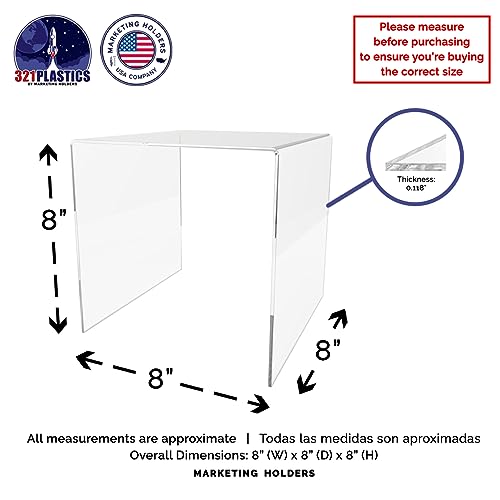 Acrylic Display Riser Stand 8 Inch Clear Square