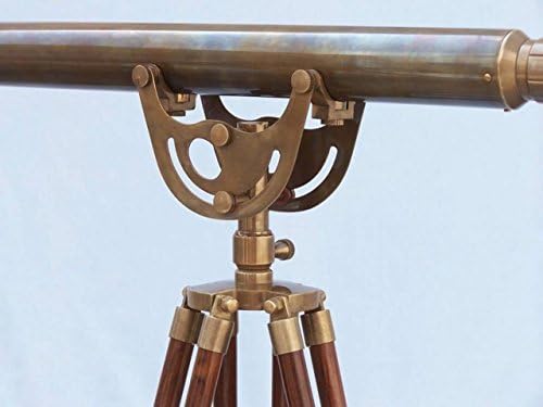 Hampton Nautical Floor Standing Antique Brass Anchormaster Telescope