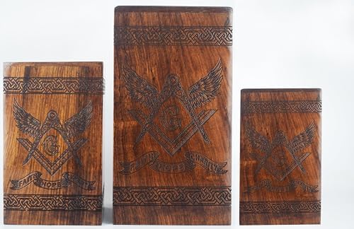 AYAANS Wooden Urn for Human Ashes Decorative Box