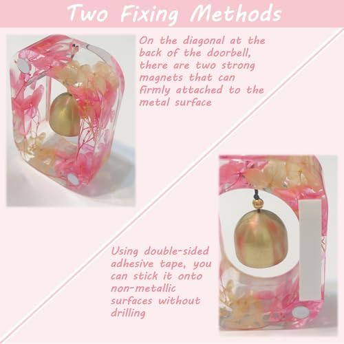 Handmade Dried Flower Resin Door Bell with Magnetic Attachment
