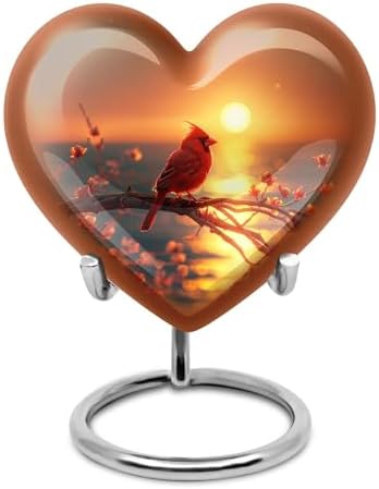 Elegant Heart-Shaped Cremation Urn - Brown Ceramic