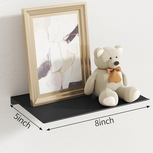 MKO 8 Inch Floating Shelves Set 2 Pack Black