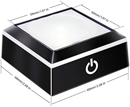 Eustuma LED Light Base Non-Slip Square Display Stand in Multiple Colors for Glass Crystal Spheres