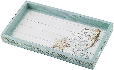 Avanti Linens Decorative Tray Farmhouse Shell Collection