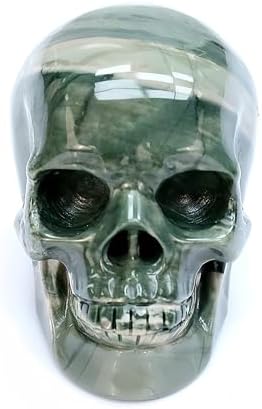 Natural Jiulong Jade Crystal Skull Head Sculpture