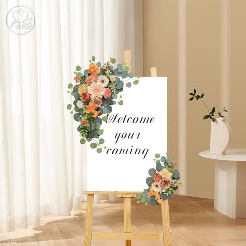 Artificial Wedding Arch Flowers Set of 2 Orange