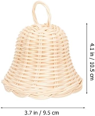 HOMSFOU Rustic Wicker Bell Ornament Christmas Decor