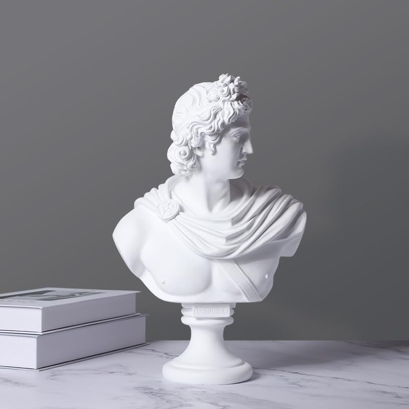 YUEOECOR 142 Inch Greek Apollo Bust Sculpture for Home Dcor