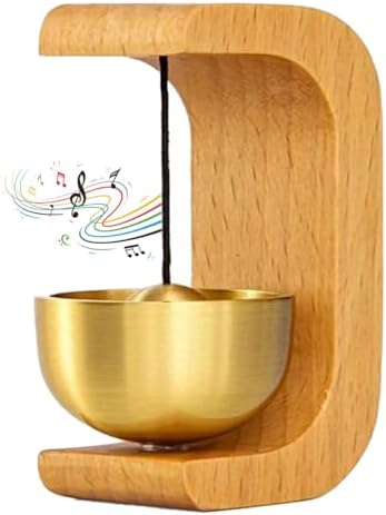 Magnetic Wooden Doorbell with Brass Chime Easy Install No Drilling Silent Bell