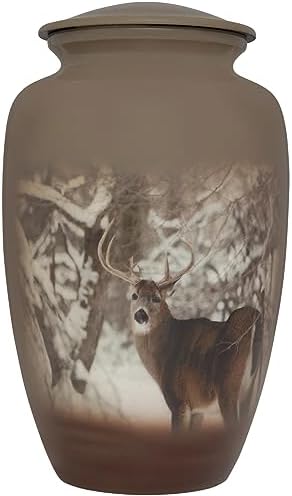 Deer Cremation Urn - Aluminum Made - Fits Adult Ashes Up to 200 lbs