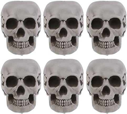 Amosfun 6PCS Halloween Skeletons Skull Head Bone Model Props