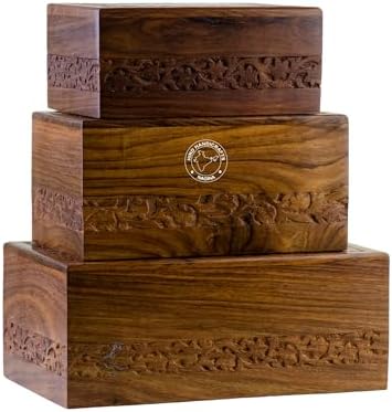 Handmade Rosewood Cremation Urn Box for Human Ashes X-tra Large 11x725x45 Inches