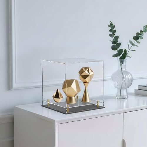 UoYeet Acrylic Display Case with Floating Shelf and Thick Base