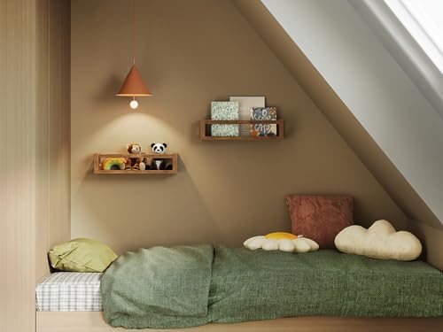 TidyCorner Thick Floating Shelves Walnut Brown