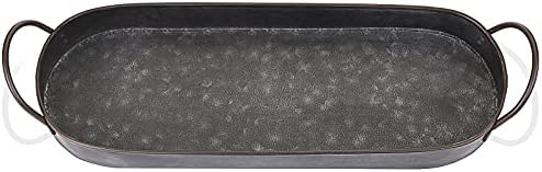 Hipiwe Rustic Metal Serving Tray with Handles 1