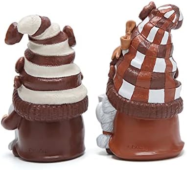 Hodao 2PCS Coffee Gnome Figurines - Bar Decor for Home and Gifts