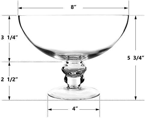 CYS EXCEL Decorative Footed Glass Bowl 6 x 8