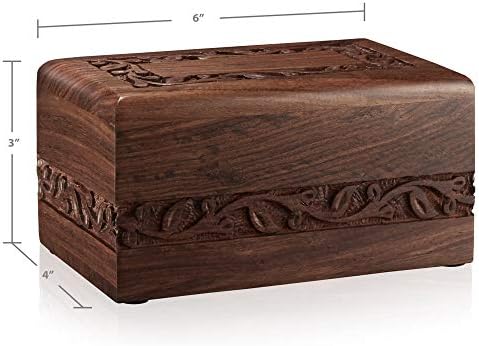 Reminded Rosewood Urn Box with Velvet Bag - Small