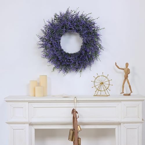 26 Inch Lavender Eucalyptus Wreath for Front Door Decor