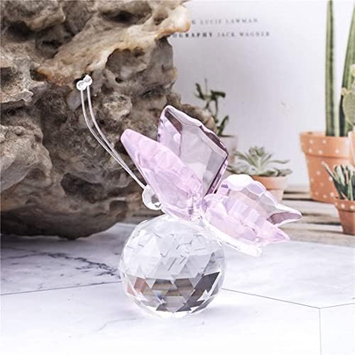 HD Pink Crystal Flying Butterfly Figurine