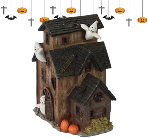 Halloween Village Haunted House with LED Lights