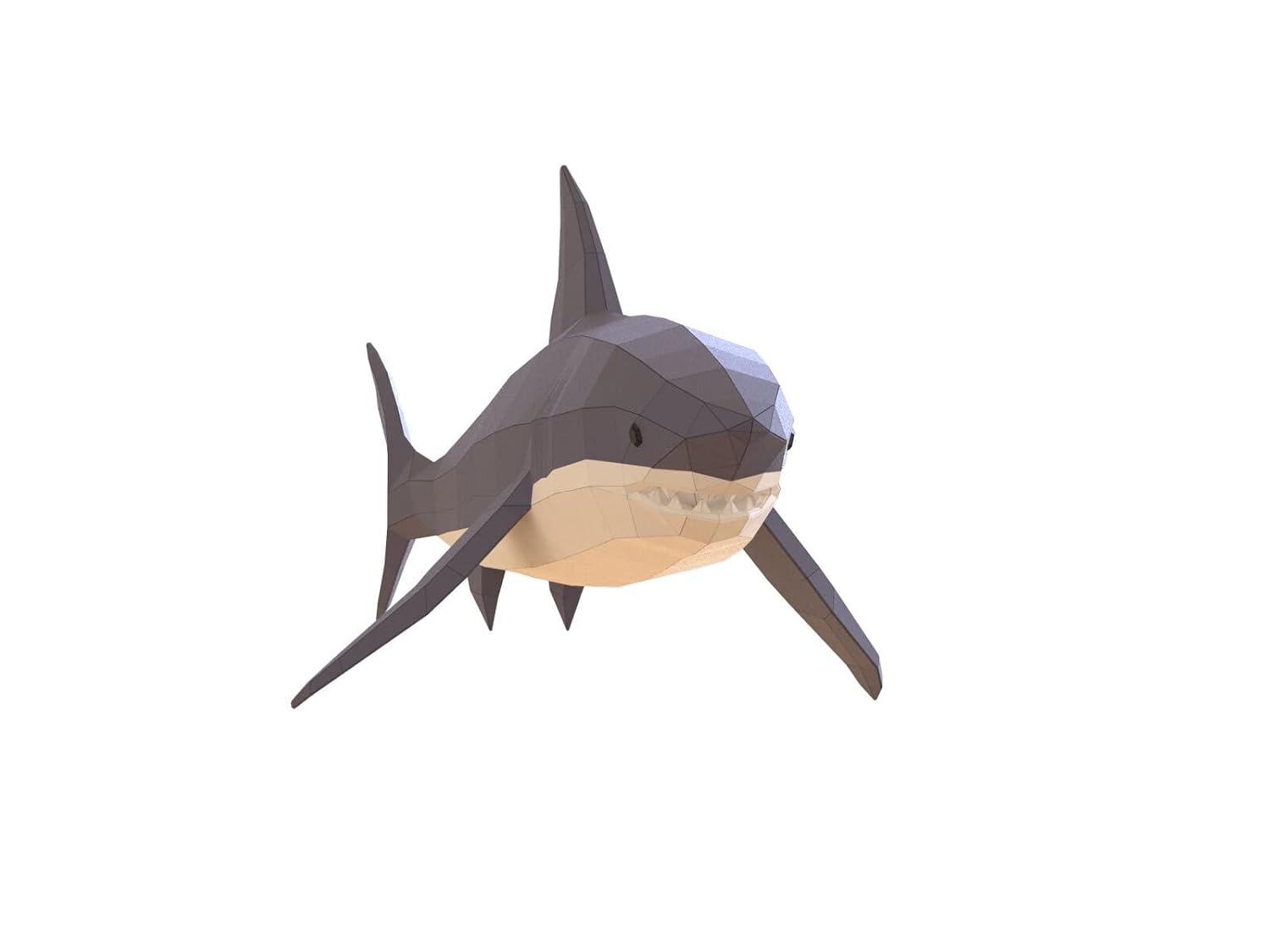 Shark Paper Sculpture DIY Kit 3 Colors 32 Parts Easy Assembly Home Decor