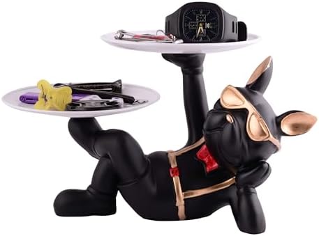 Cool Dog Sculpture with Plate for Home Decor 1