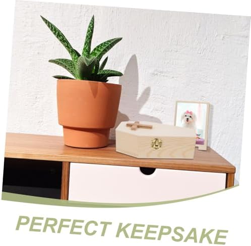 Amosfun Small Wooden Coffin Jewelry Organizer with Unique Lid