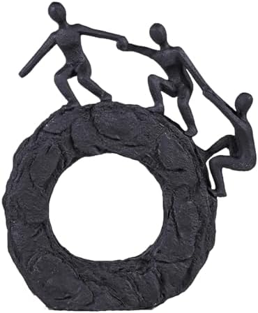 Modern Art Sculpture Black Dynamic Climbing Wall Decor