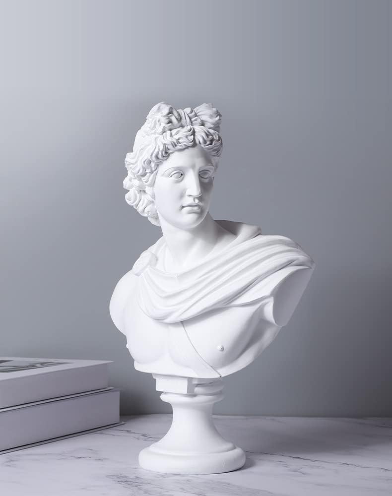 YUEOECOR 142 Inch Greek Apollo Bust Sculpture for Home Dcor