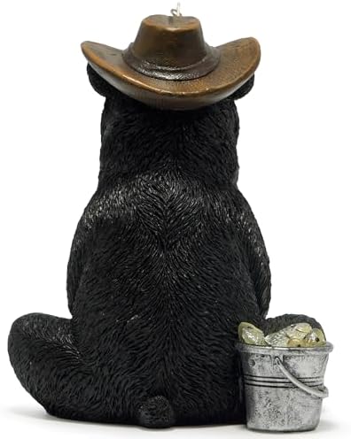 Hodao Black Bear Fishing Statue Home Decor