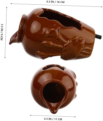 Ceramic Waterfall Jar Indoor Decorative Fountain for Hydroponic Planters and Relaxing Water Flow