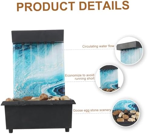 Freiwncr Desk Water Fountain with Pebble Decor